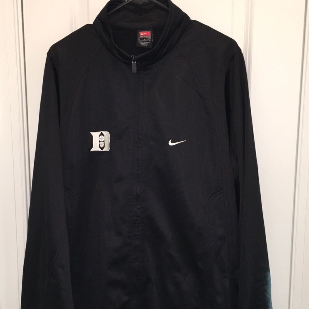 Black Long Nike Duke Blue Devils Team Issue Sewn Full zipper team warmup Jacket